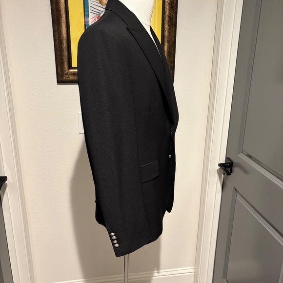 Burberry Mens Sport Coat with embroidered and embellished lapel Black Size 44 - Picture 2 of 5